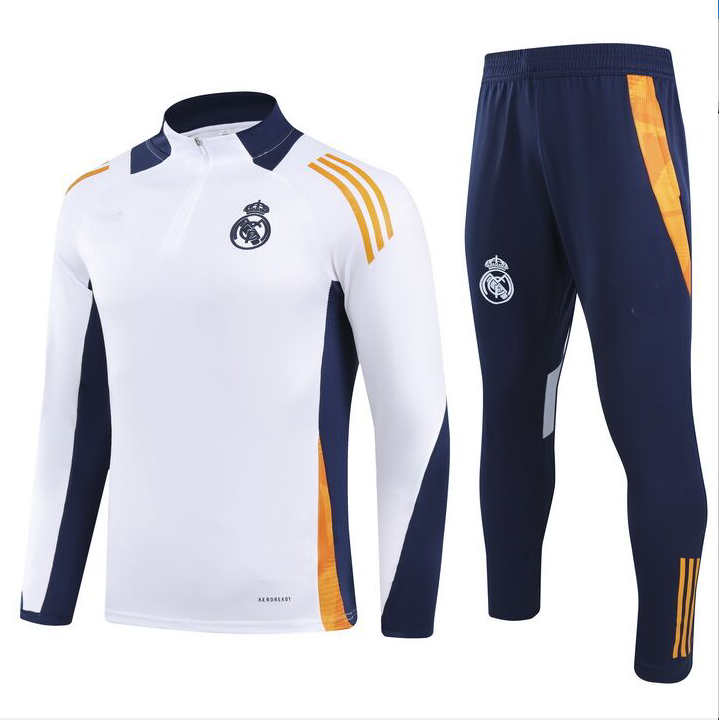 2024-25 Real Madrid White Special Edition Training Suit Kids Size 10-18
