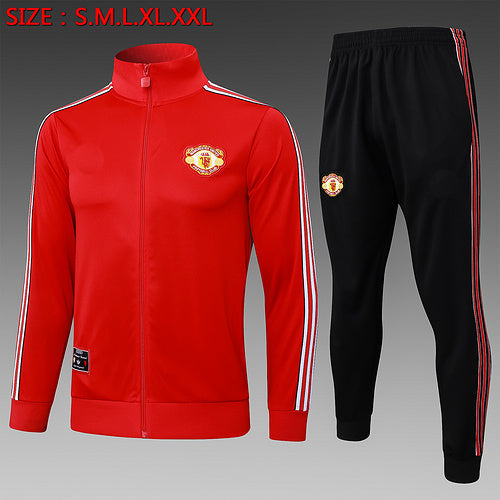 2025-26 Manchester United Red Adult long pull training suit S-2XL
