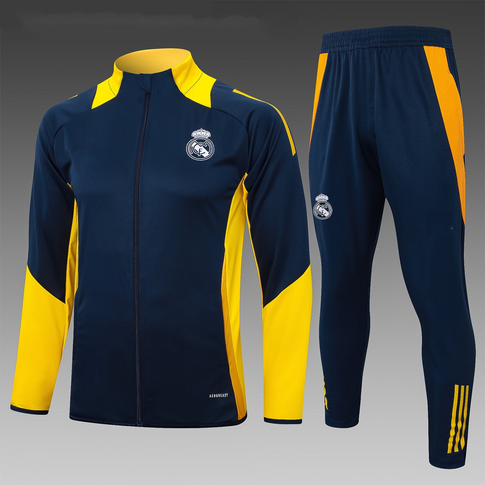 2024-25 Real Madrid Blue-Yellow Training Suit Kit Long zipper S-2XL