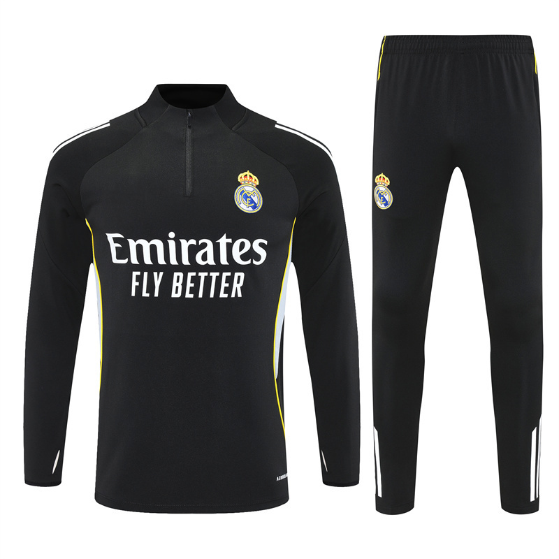 2025-26 Real Madrid Black Training Suit S-2XL