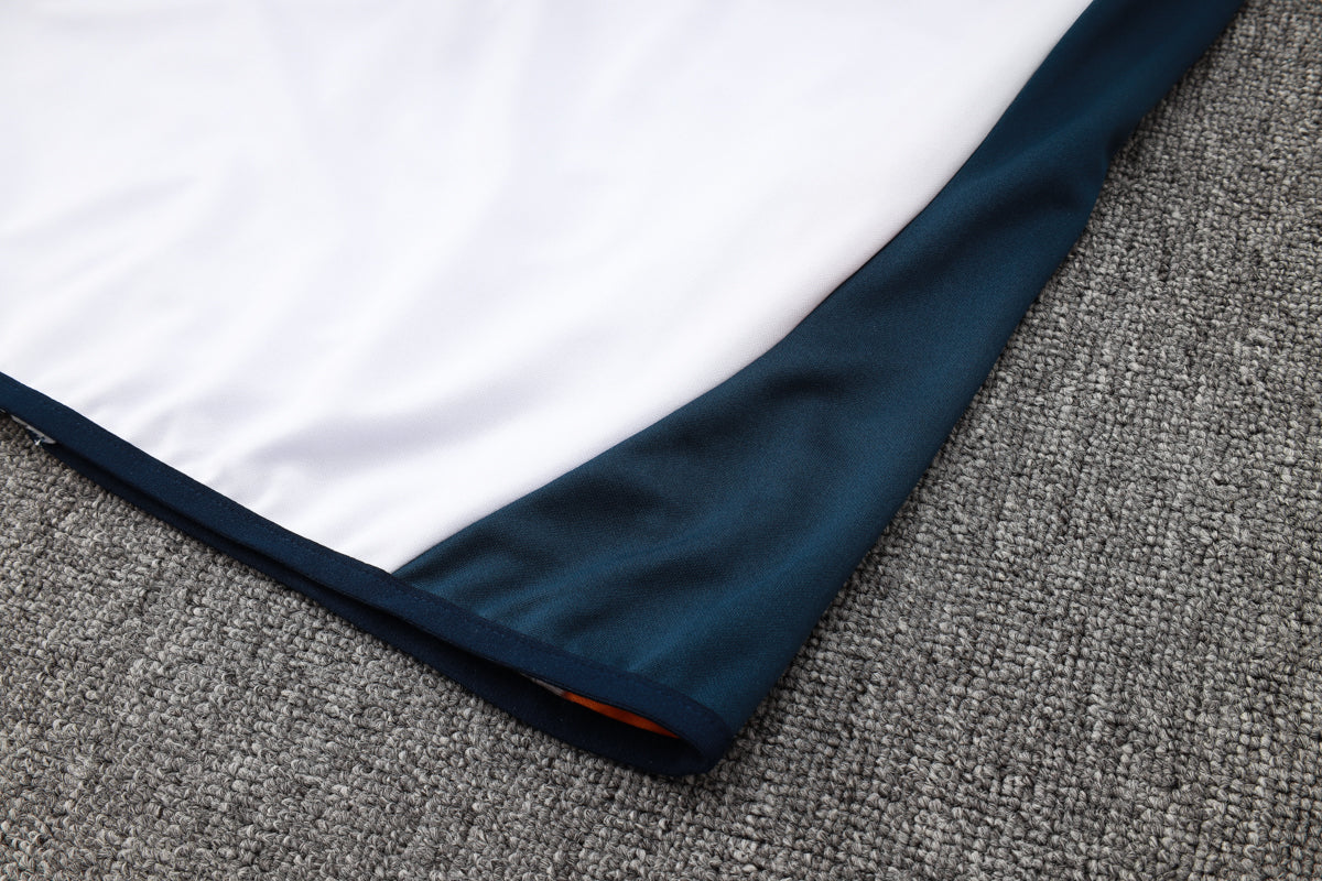 2024-25 Real Madrid White-Yellow Training Suit Kit Long zipper S-2XL