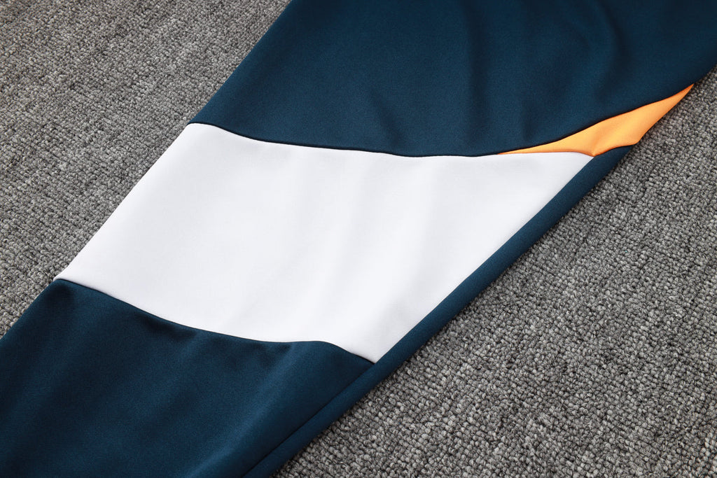 2024-25 Real Madrid White-Yellow Training Suit Kit Long zipper S-2XL