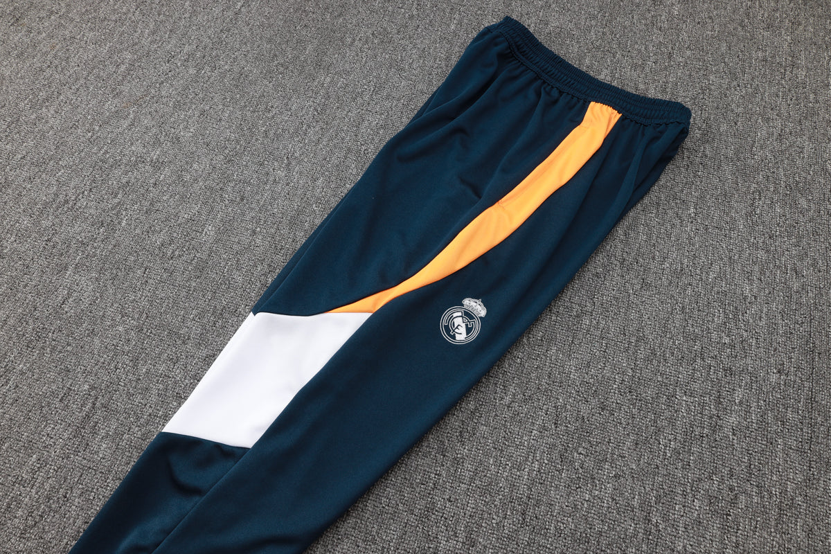 2024-25 Real Madrid White-Yellow Training Suit Kit Long zipper S-2XL