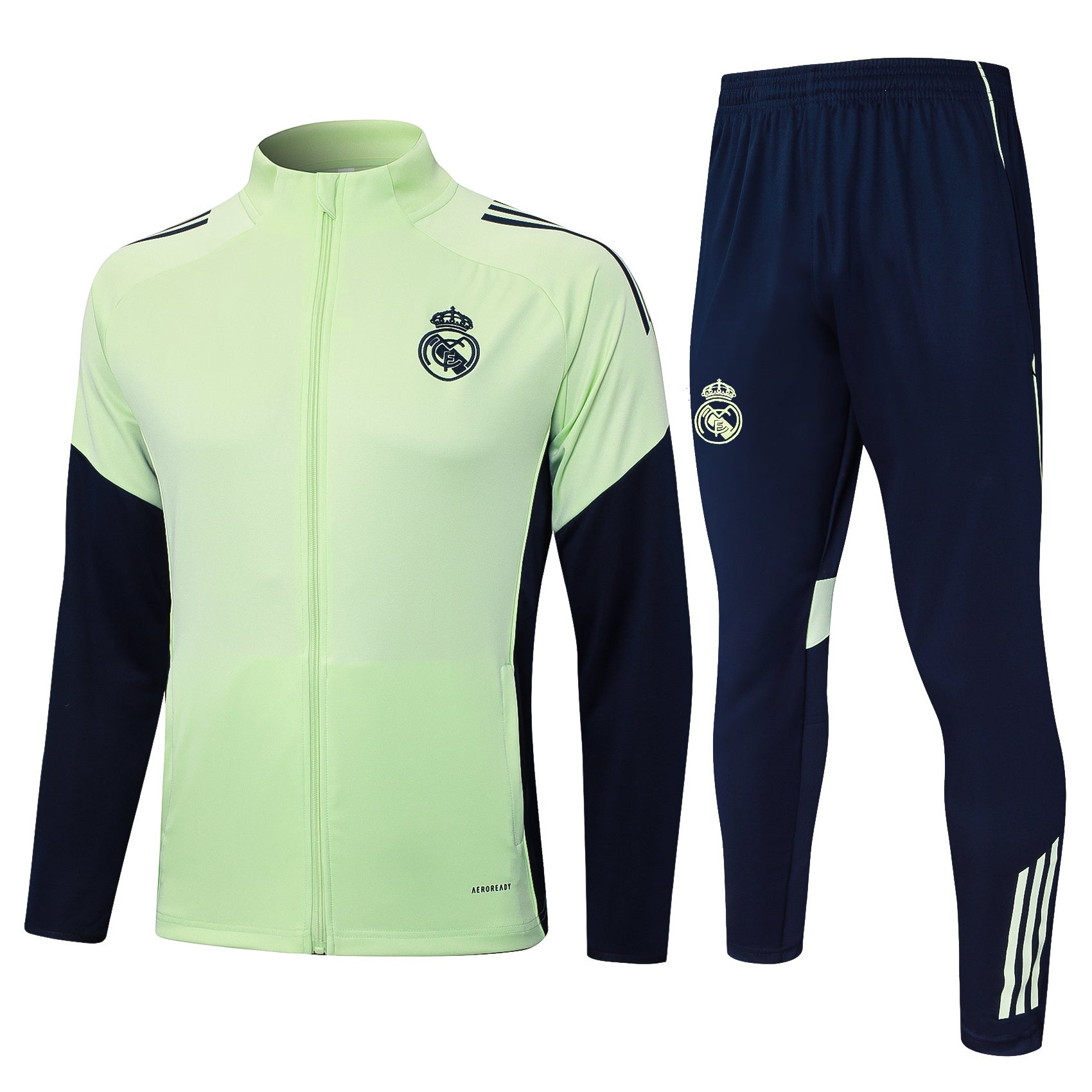 2025-26 Real Madrid Long zipper Light green training suit S-2XL