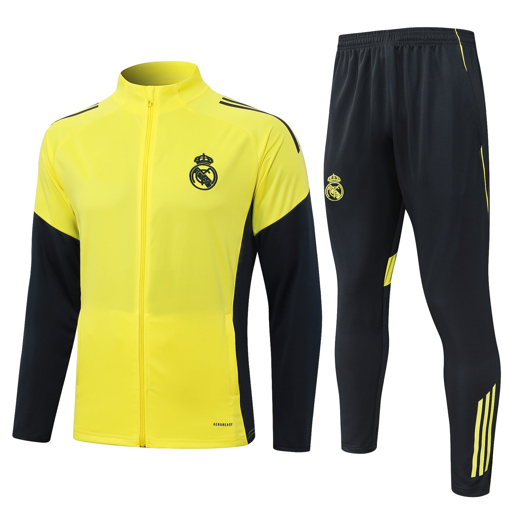 2025-26 Real Madrid Long zipper Yellow training suit S-2XL
