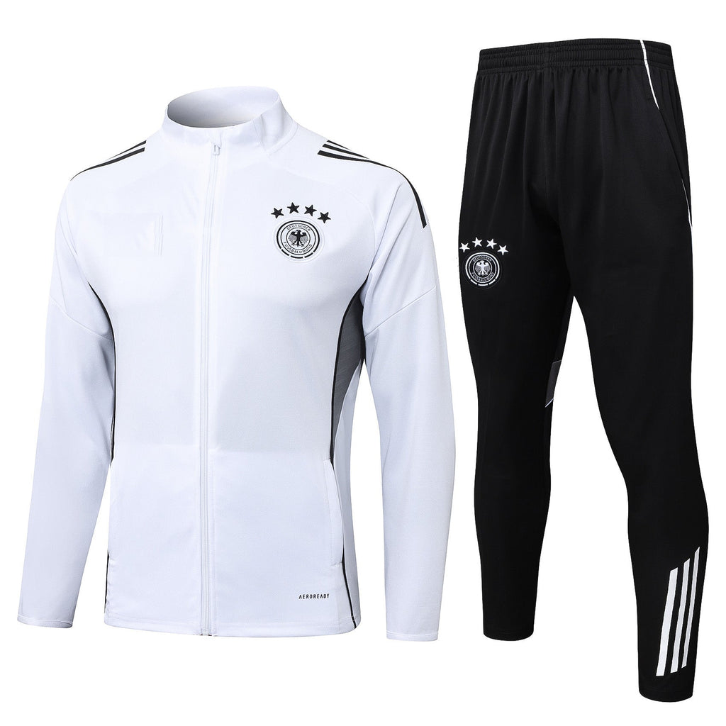 2025-26 Germany White (four-star crest) Long zipper Training suit Adults Or Children