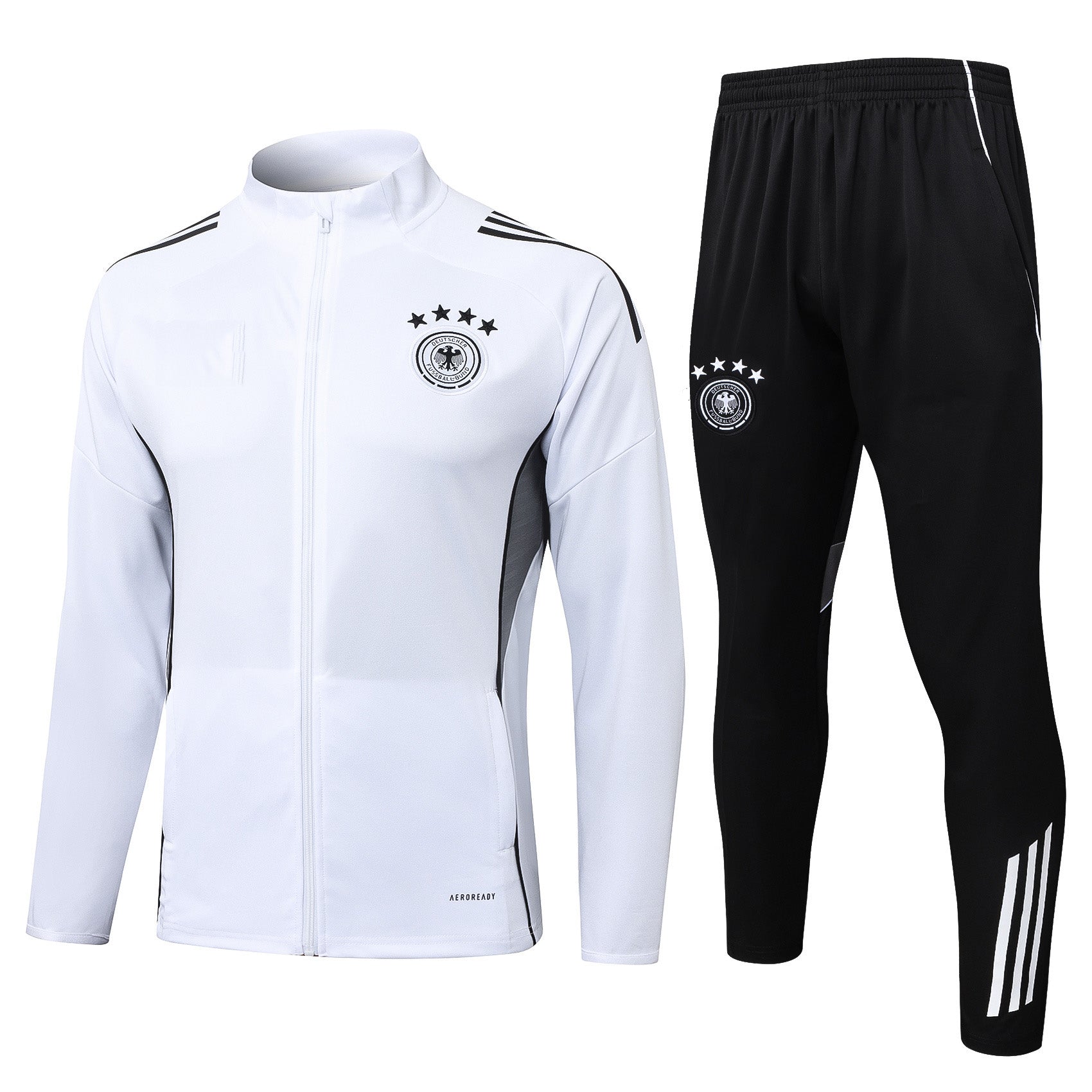 2025-26 Germany White (four-star crest) Long zipper Training suit Adults Or Children