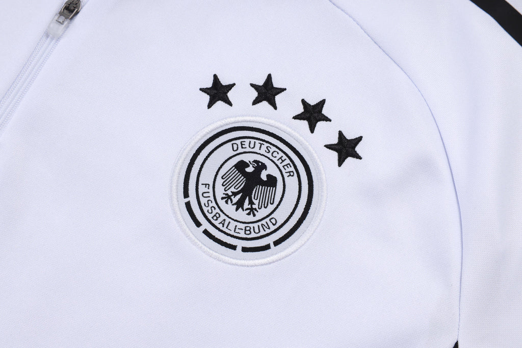 2025-26 Germany White (four-star crest) Long zipper Training suit Adults Or Children