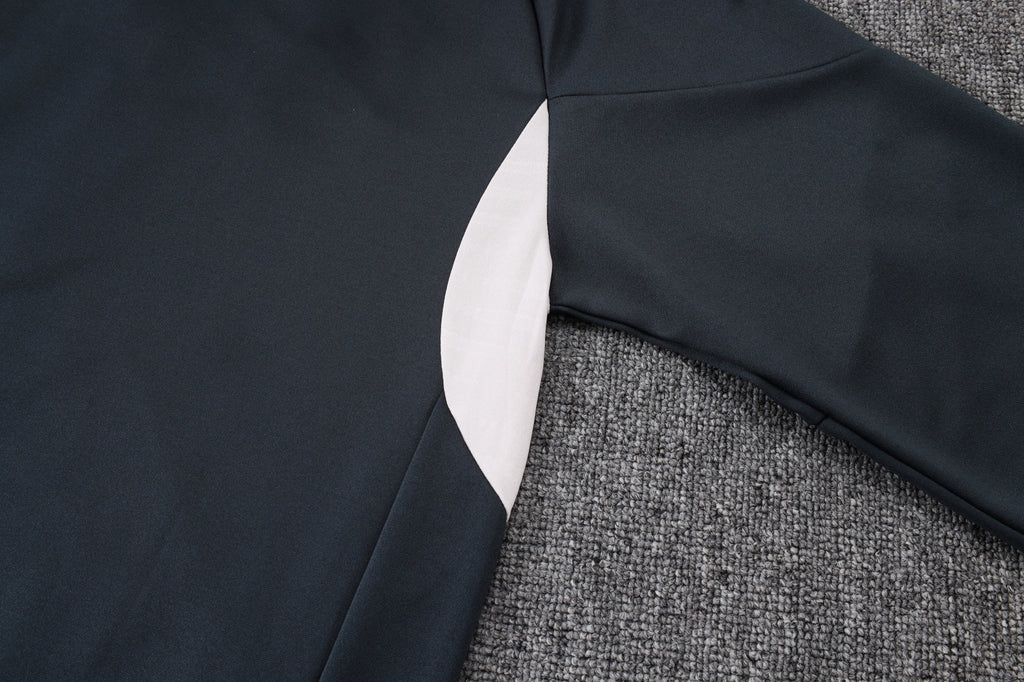 2025-26 Real Madrid Long zipper Dark gray (light pink text) training suit S-2XL