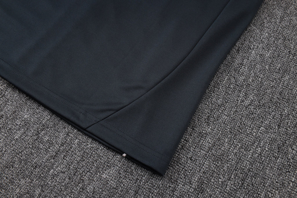 2025-26 Real Madrid Long zipper Dark gray (light pink text) training suit S-2XL