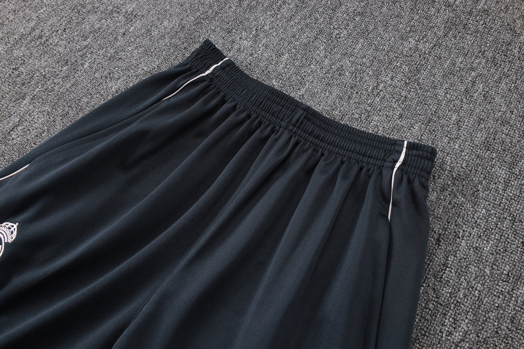 2025-26 Real Madrid Long zipper Dark gray (light pink text) training suit S-2XL