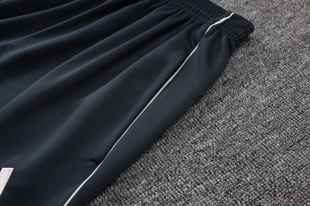 2025-26 Real Madrid Long zipper Dark gray (light pink text) training suit S-2XL