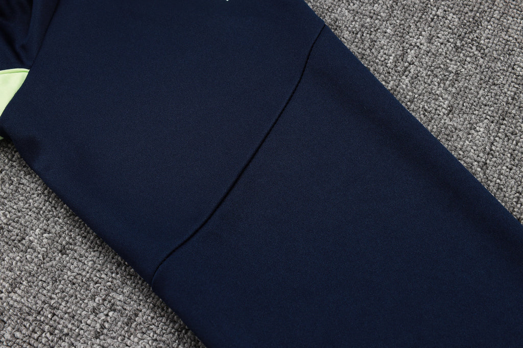 2025-26 Real Madrid Long zipper Blue training suit Adults Or Children