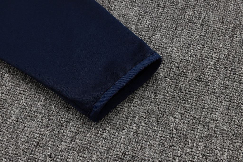 2025-26 Real Madrid Long zipper Blue training suit Adults Or Children