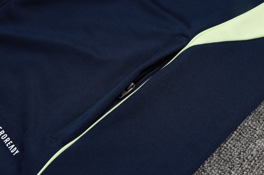 2025-26 Real Madrid Long zipper Blue training suit Adults Or Children