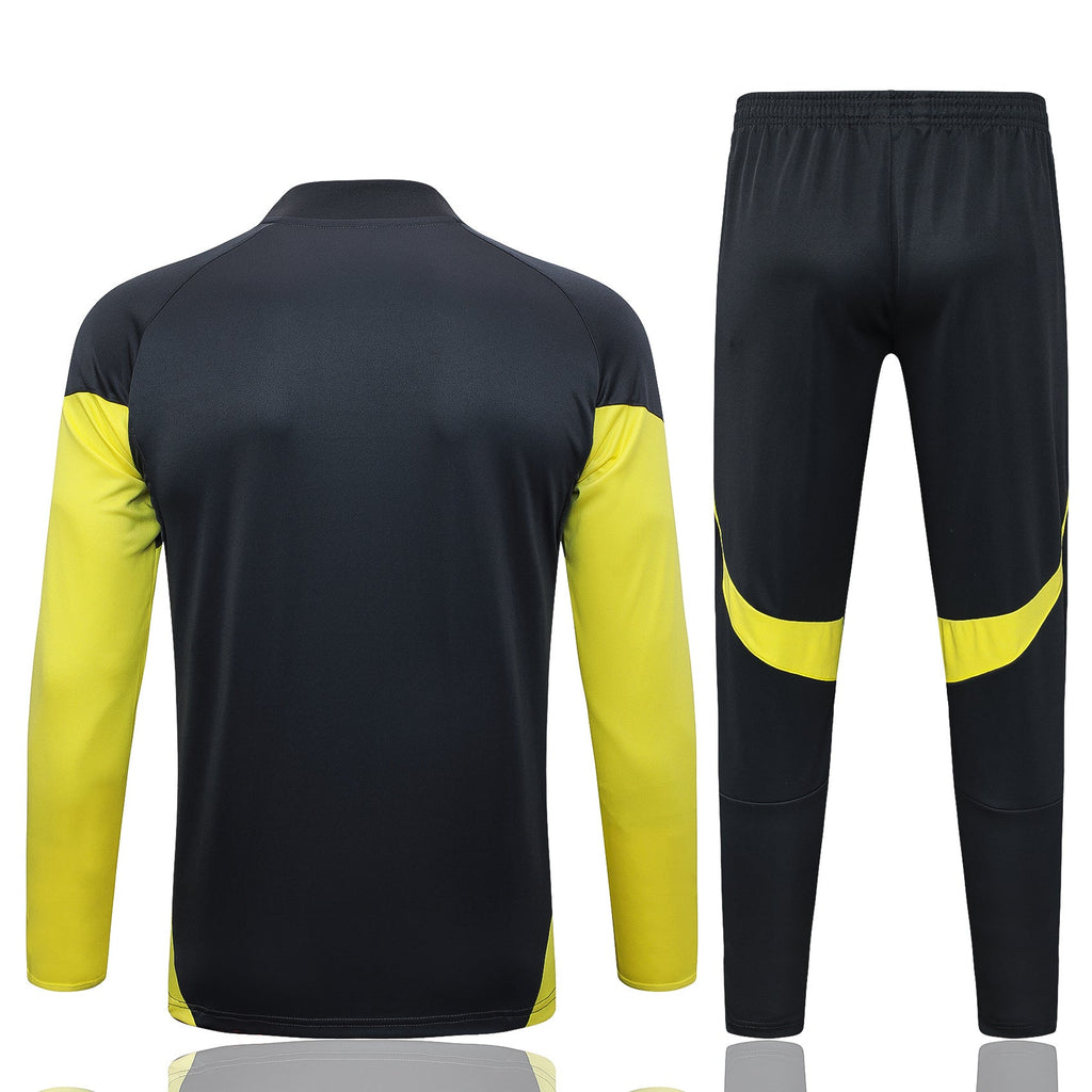 2025-26 Real Madrid Dark gray (yellow sleeves) Training Suit S-2XL