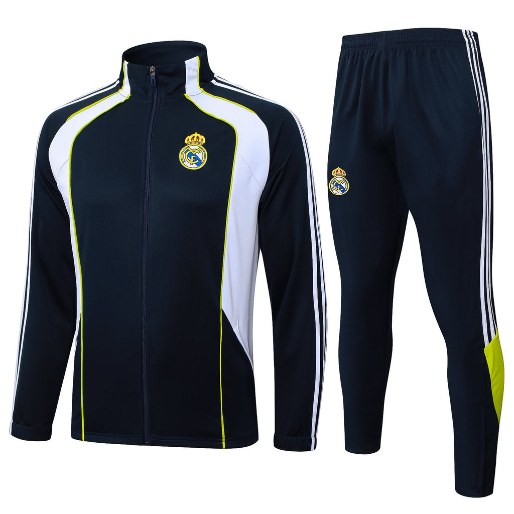 2025-26 Real Madrid Long zipper Black-Green training suit S-2XL