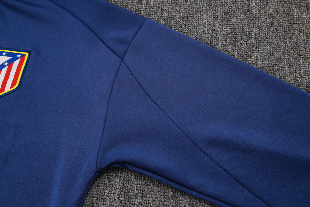 2025-26 Atletico Madrid Blue Long zipper training suit S-2XL