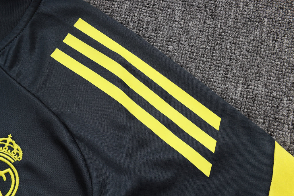 2025-26 Real Madrid Dark gray (yellow sleeves) Training Suit S-2XL