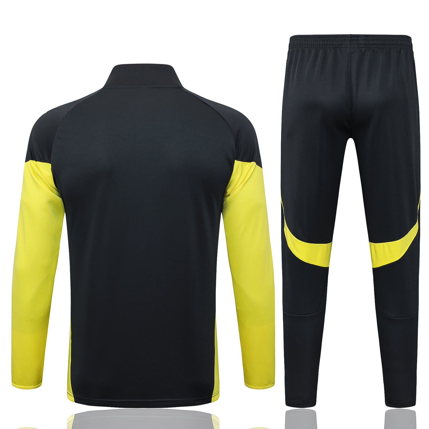 2025-26 Real Madrid Long zipper Dark gray (yellow sleeves) training suit S-2XL