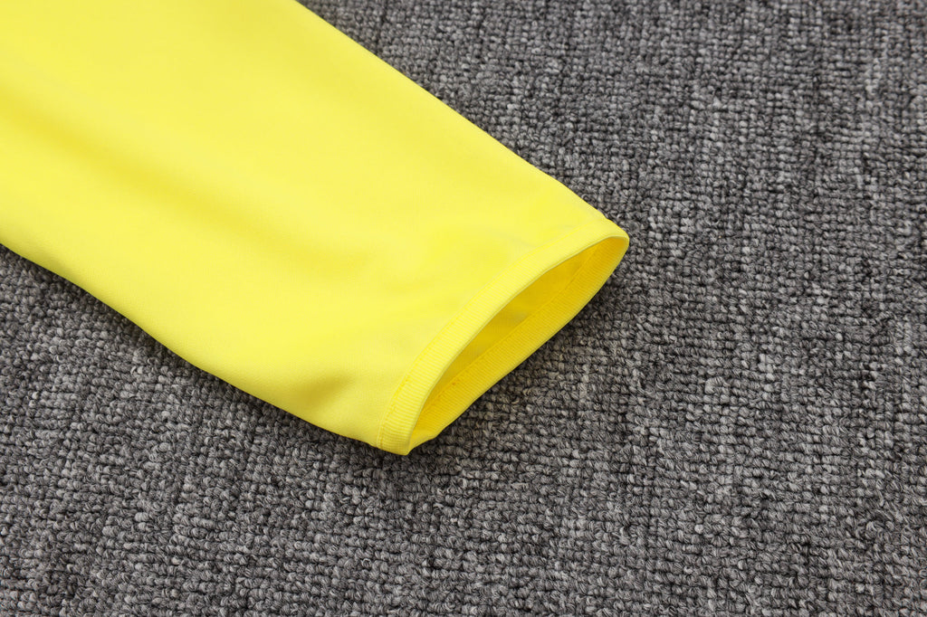 2025-26 Real Madrid Long zipper Dark gray (yellow sleeves) training suit S-2XL