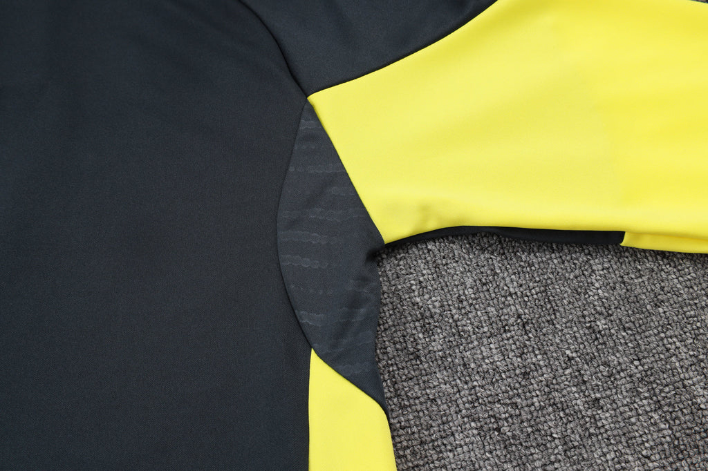 2025-26 Real Madrid Long zipper Dark gray (yellow sleeves) training suit S-2XL