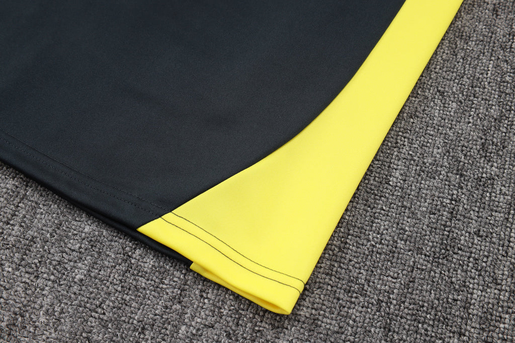 2025-26 Real Madrid Long zipper Dark gray (yellow sleeves) training suit S-2XL