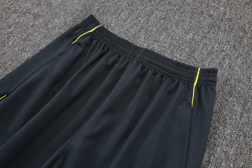 2025-26 Real Madrid Long zipper Dark gray (yellow sleeves) training suit S-2XL