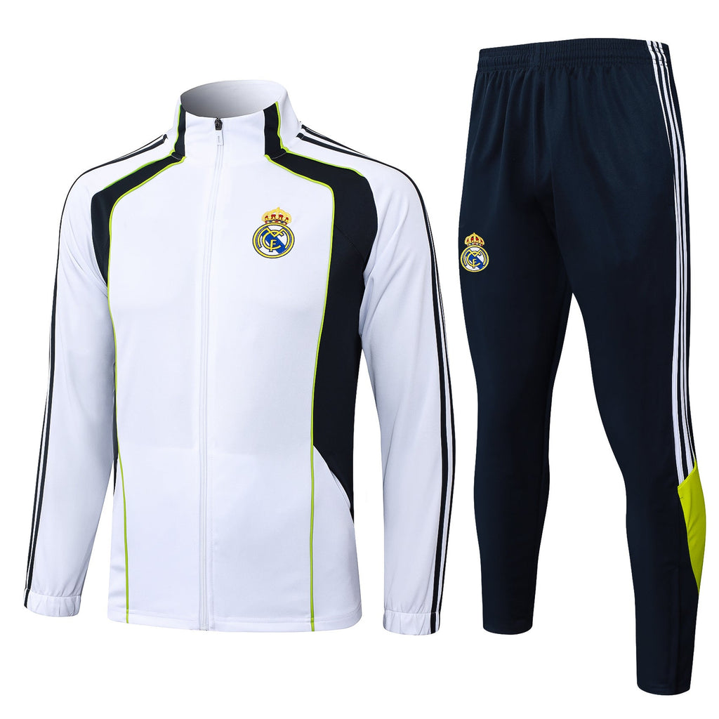 2025-26 Real Madrid Long zipper White-Green training suit S-2XL