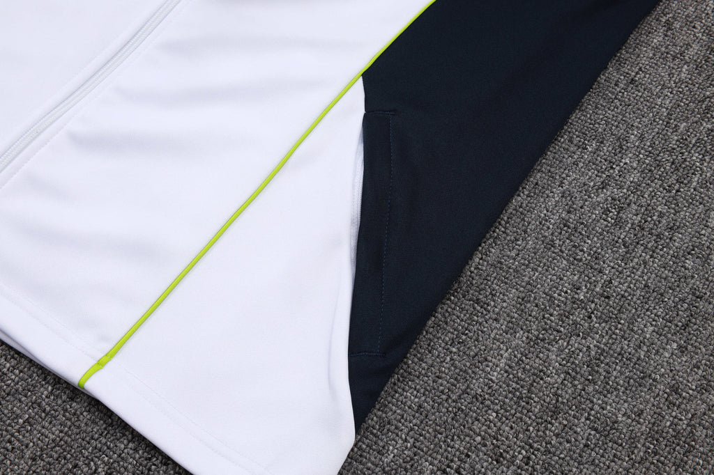 2025-26 Real Madrid Long zipper White-Green training suit S-2XL