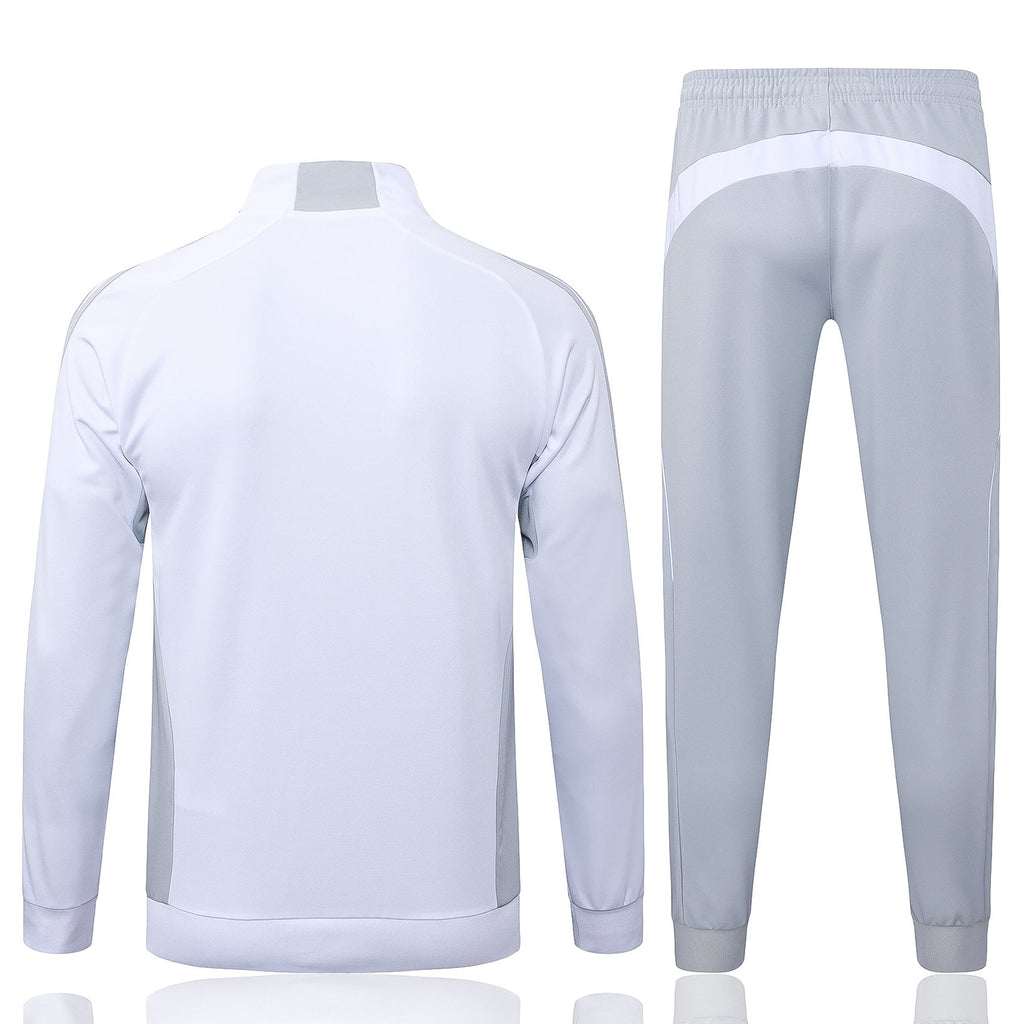 2025-26 Real Madrid Long zipper off-white gray training suit S-2XL