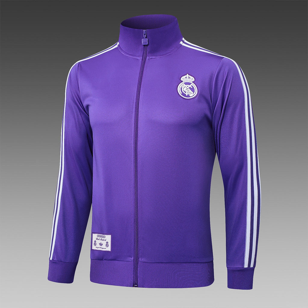 2025-26 Real Madrid Long zipper Purple Adult training suit S-2XL