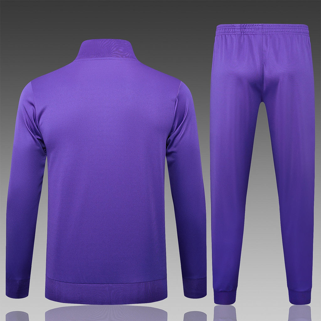 2025-26 Real Madrid Long zipper Purple Adult training suit S-2XL