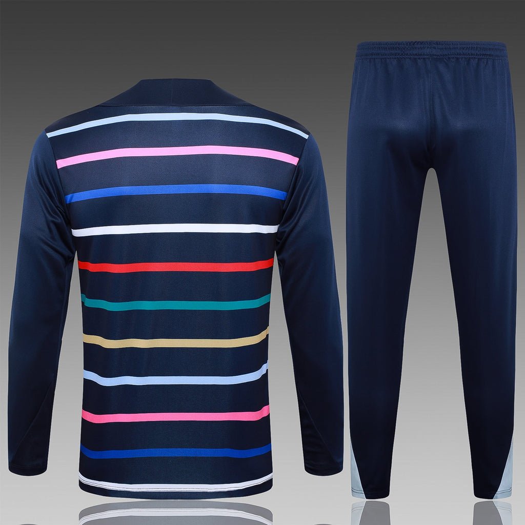 2024-25 French royal blue striped training suit S-2XL