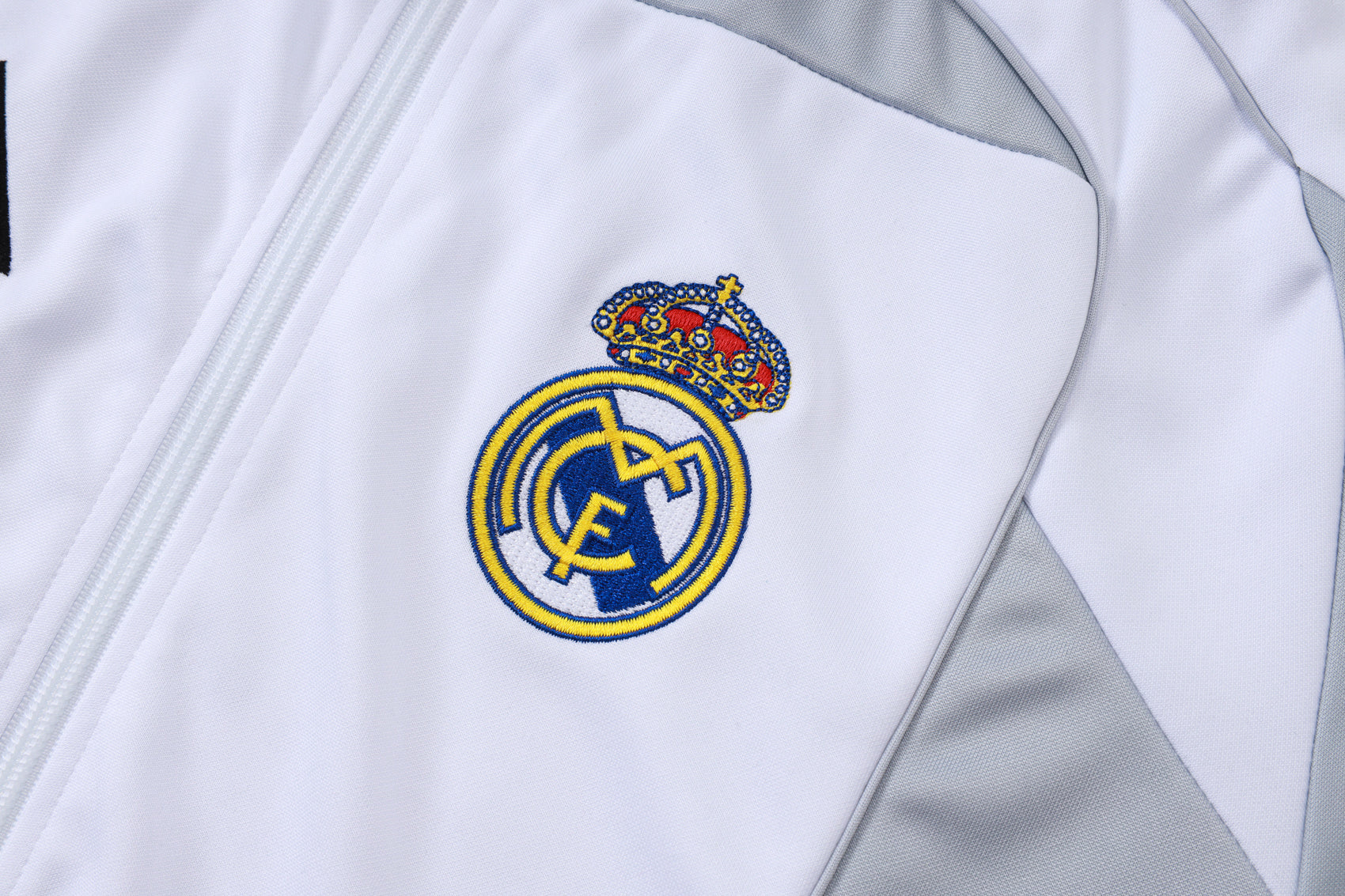 2025-26 Real Madrid Long zipper off-white gray training suit S-2XL