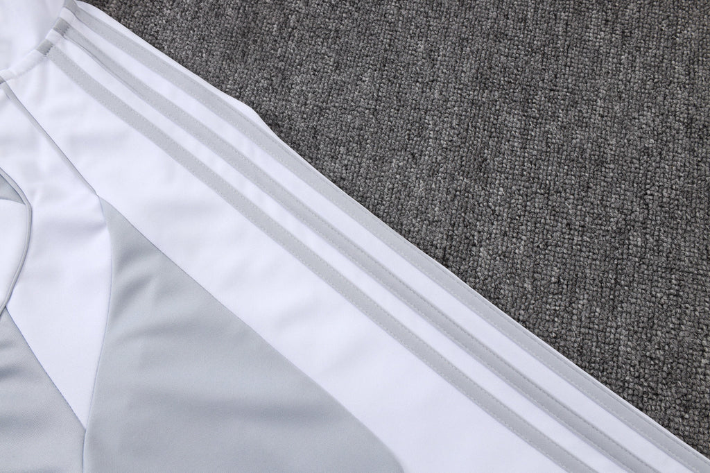 2025-26 Real Madrid Long zipper off-white gray training suit S-2XL