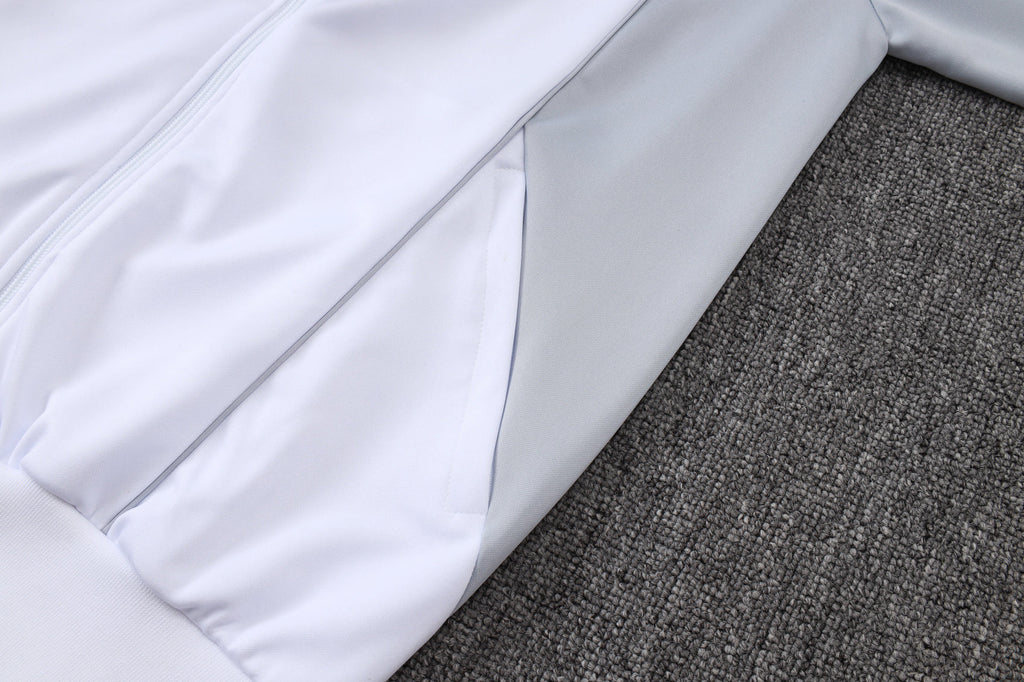 2025-26 Real Madrid Long zipper off-white gray training suit S-2XL