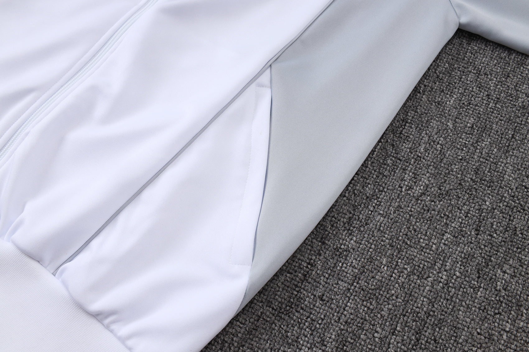 2025-26 Real Madrid Long zipper off-white gray training suit S-2XL