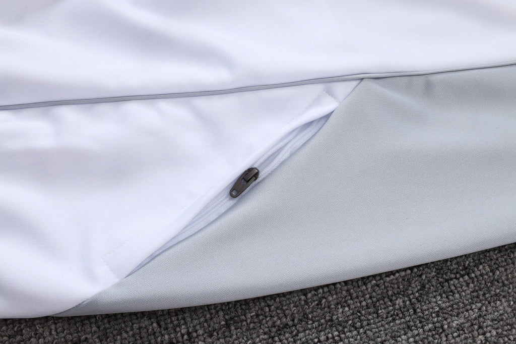 2025-26 Real Madrid Long zipper off-white gray training suit S-2XL