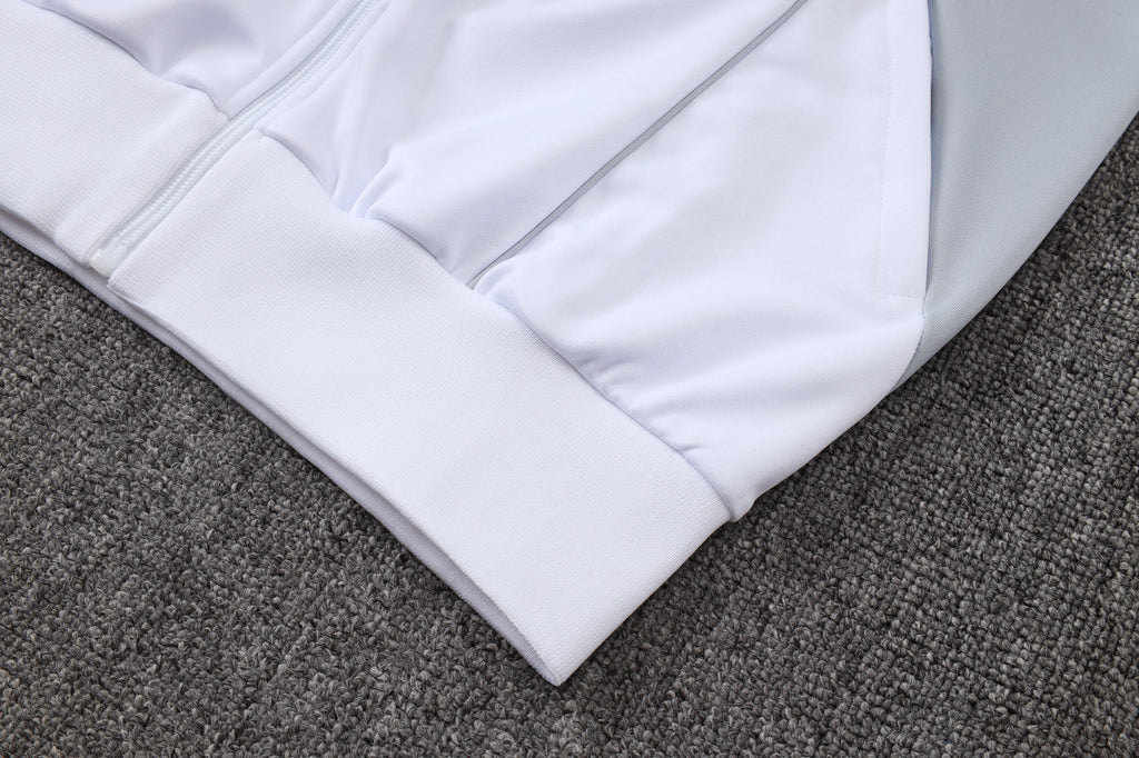 2025-26 Real Madrid Long zipper off-white gray training suit S-2XL