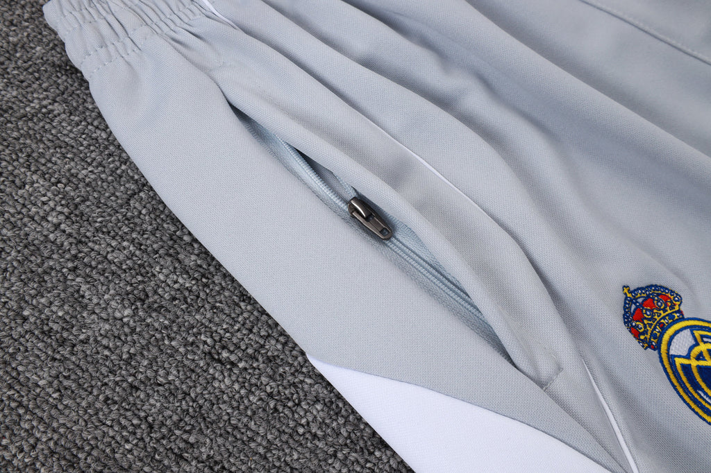 2025-26 Real Madrid Long zipper off-white gray training suit S-2XL