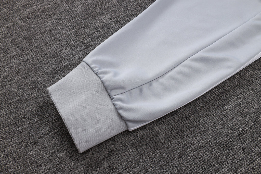 2025-26 Real Madrid Long zipper off-white gray training suit S-2XL