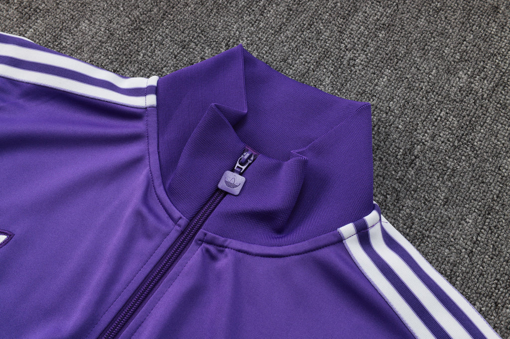 2025-26 Real Madrid Long zipper Purple Adult training suit S-2XL