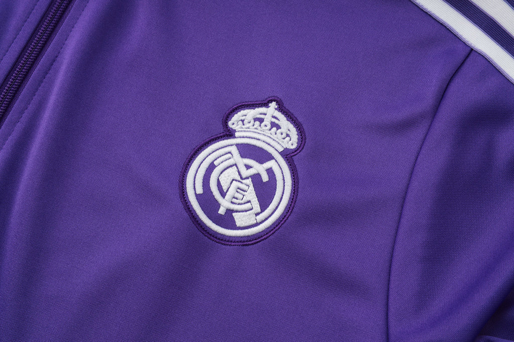 2025-26 Real Madrid Long zipper Purple Adult training suit S-2XL