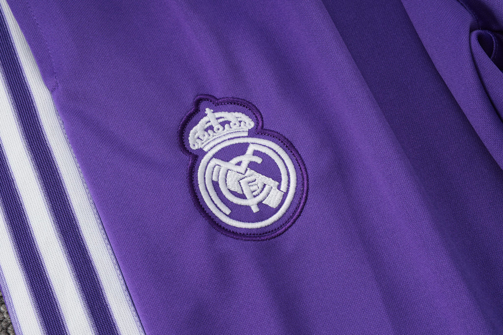 2025-26 Real Madrid Long zipper Purple Adult training suit S-2XL