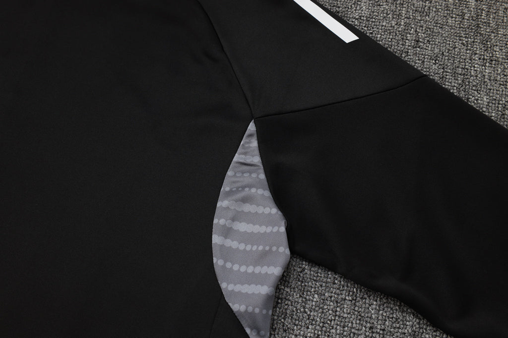 2025-26 Real Madrid Black training suit（White text)  Adults Or Children