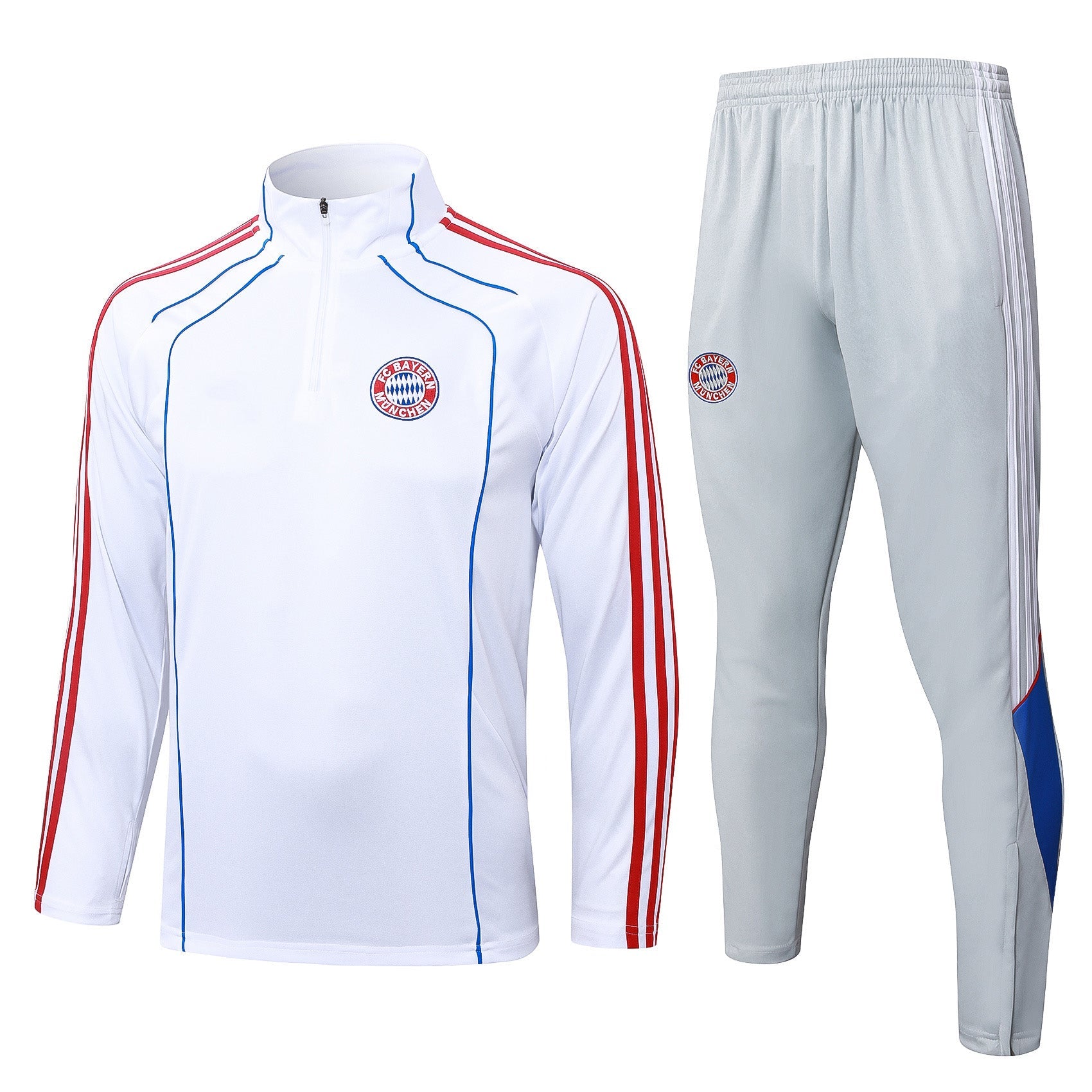 2025-26 Bayern Munich white (with blue trim) Training suit Adults Or Children