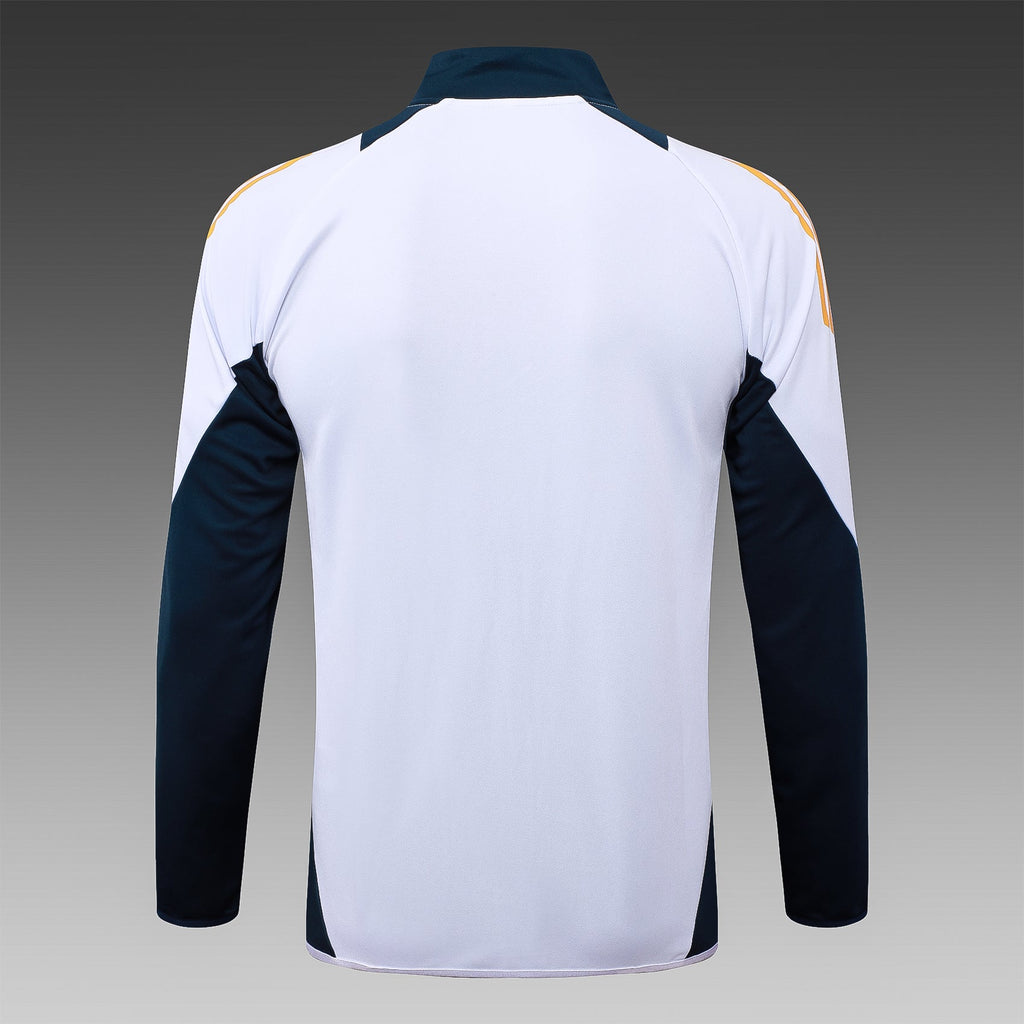 2024-25 Real Madrid White Training Suit Kit Long zipper S-2XL