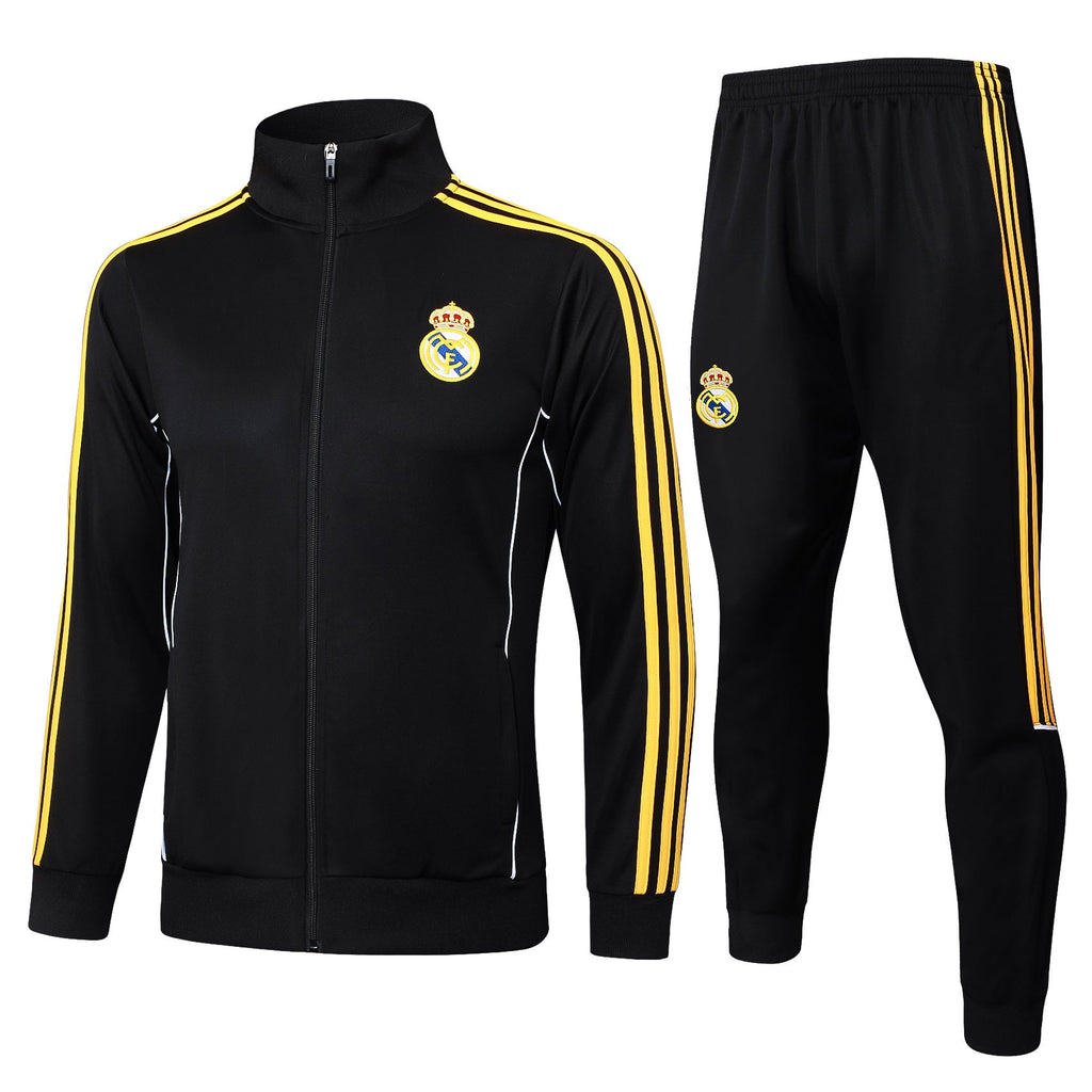 2025-26 Real Madrid Long zipper Black-Gold training suit S-2XL