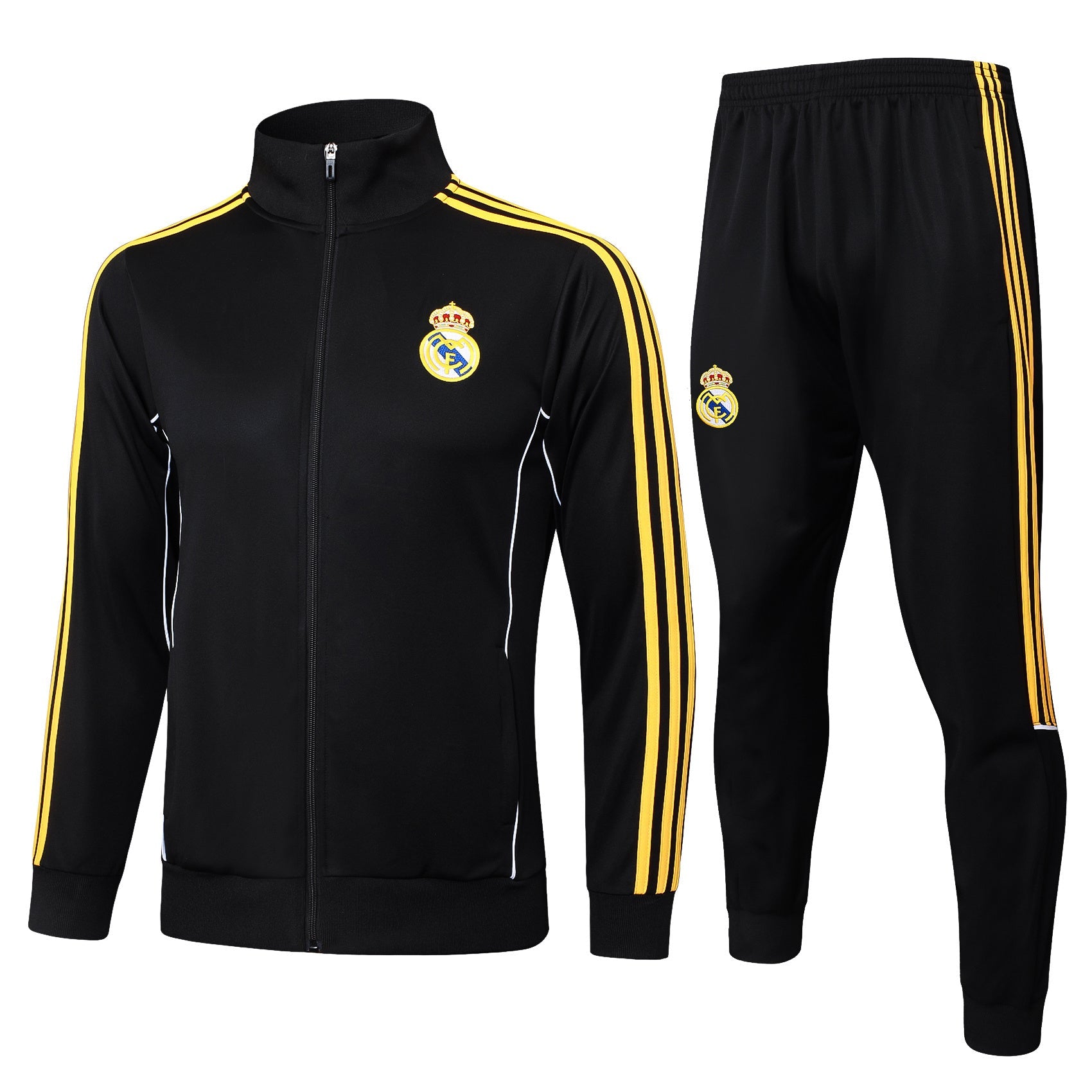 2025-26 Real Madrid Long zipper Black-Gold training suit S-2XL
